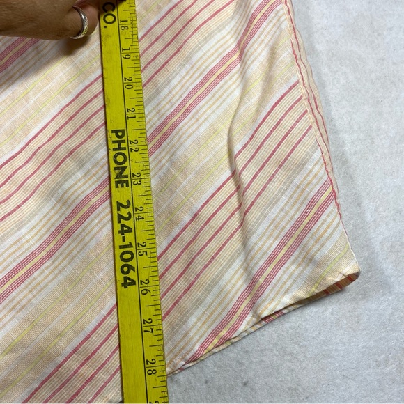 Chicos Linen Button Down Shirt Size 2.5 Striped Loose Tunic Sharkbite H… - Picture 6 of 10
